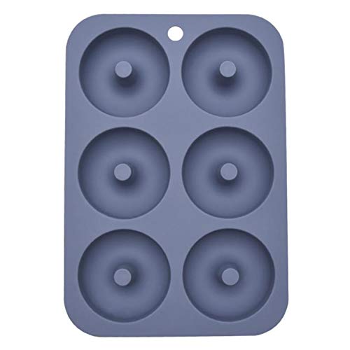 LQG Rosquillas Molde De La Torta del Molde del Silicón Fácil Desmoldeo 6 Tazas para Hornear Pan para Fiesta De Cumpleaños O La Ducha De Bebé Temas De La Torta, Primero De La Magdalena,Gris