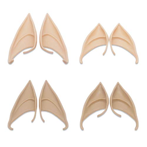 LQH 2 Pares Orejas Fantasía Látex Hobbit Duende con 2 Ordenadores Trenza del Pelo de la Venda for el Traje del Anime de Cosplay del Partido de la Mascarada (Size : C)