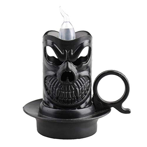 LQH Decoración de Halloween LED electrónico Taza de la Vela luz de la Noche del cráneo Puntales de Calabaza (Size : 2)