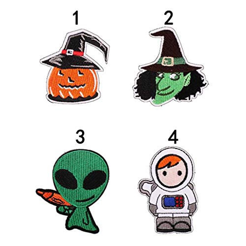 LQH Halloween de Costura Plancha de Parches Bordados Apliques Badage Etiqueta de reparación de Bricolaje