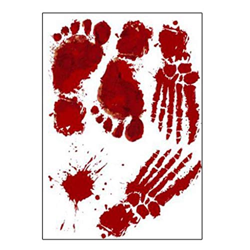 LQH Huella de la Mano de Huellas Digitales Huella Etiqueta de la Pared decoración de Halloween del Horror de la Sangre Scary (Size : 2)