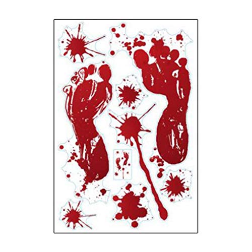 LQH Huella de la Mano de Huellas Digitales Huella Etiqueta de la Pared decoración de Halloween del Horror de la Sangre Scary (Size : 2)