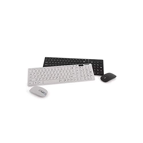 LQH Teclado Teclado Ordinaria ratón Teclado for Juegos de Ordenador ratón Teclado Teclado inalámbrico configurado Diseño Ultrafino Ligero Ultra-Delgado Teclado inalámbrico Negro (Color : White)