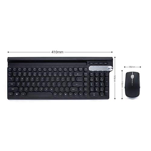 LQH Teclado Teclado Ordinaria ratón Teclado for Juegos de Ordenador ratón Teclado Teclado inalámbrico configurado Diseño Ultrafino Ligero Ultra-Delgado Teclado inalámbrico Negro (Color : White)