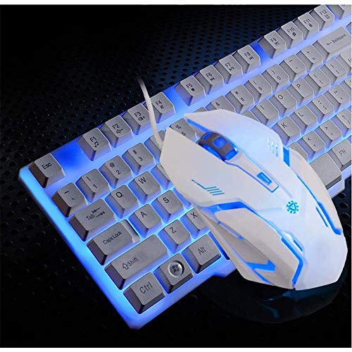 LQH Teclado Teclado Ordinaria Teclado Ratón del Teclado de Ordenador Teclado for Juegos y ratón Metal manipulador de diseño Ultra-Delgado Ligero Ultra-Delgado Teclado inalámbrico-White