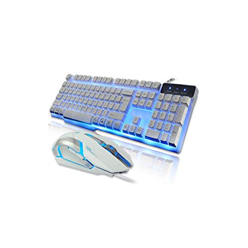 LQH Teclado Teclado Ordinaria Teclado Ratón del Teclado de Ordenador Teclado for Juegos y ratón Metal manipulador de diseño Ultra-Delgado Ligero Ultra-Delgado Teclado inalámbrico-White