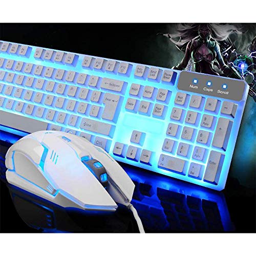LQH Teclado Teclado Ordinaria Teclado Ratón del Teclado de Ordenador Teclado for Juegos y ratón Metal manipulador de diseño Ultra-Delgado Ligero Ultra-Delgado Teclado inalámbrico-White