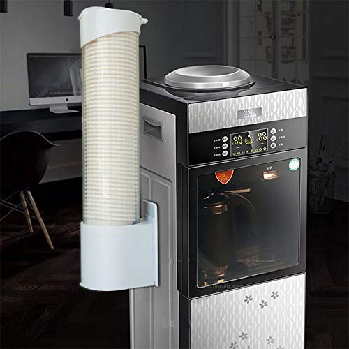 LQKYWNA Dispensador de Vasos Montado en la Pared, Transparente a Prueba de Polvo de Gran Capacidad Soporte para Vasos de Plástico y Papel de 7,5 cm 70 para Casa Hotel Oficina