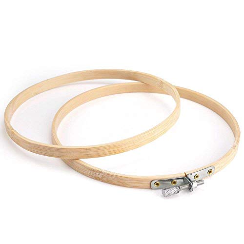 LQNB 12 Piezas 6 Pulgadas Aros De Bordado De Madera Venta Al por Mayor a Granel Círculo De Bambú Aro De Puntada De Cruz Anillo Redondo para Artesanía del Arte Costura a Mano