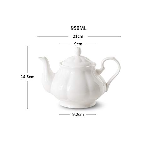 LRHD Cafetera de cerámica de gama alta de la tetera del hogar de gran capacidad Inglés Milk Tea Tea Pot tetera de la porcelana con filtro, 950ml grande tetera de la porcelana con tapa, la porción de l