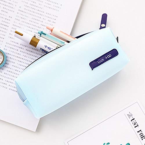 LRHD Caso sólido simple del color del caramelo del color del lápiz por papelería, muchachas de los muchachos bolso cosmético, portátil de gran capacidad con la cremallera for los exámenes de primaria