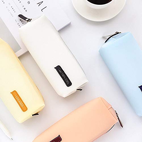 LRHD Caso sólido simple del color del caramelo del color del lápiz por papelería, muchachas de los muchachos bolso cosmético, portátil de gran capacidad con la cremallera for los exámenes de primaria
