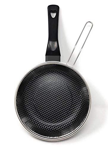 LS Kitchen - Sartén Freidora con Cestillo - Inducción Rápida - 20 cm - Negra