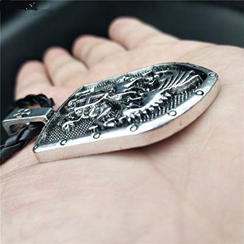 LSBXWL Nostalgia 1pcs Hombres Collar Santa Cruz Escudo de protección Medalla Colgante (Metal Color : Antique Bronze Plated)
