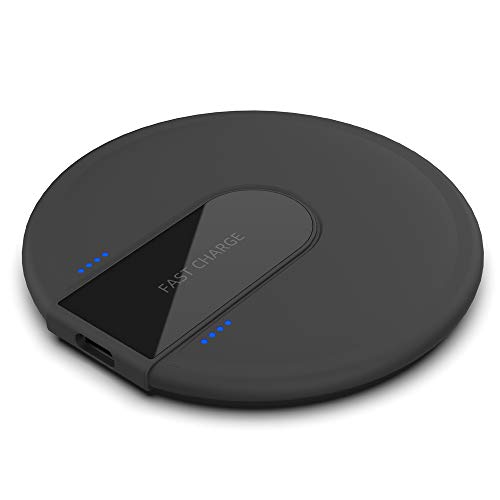 LTDNB Cargador Inalámbrico Rápido Qi Wireless Charger por Inducción Compatible con iPhone X /8 Plus/iPhone XS/XS MAX/XR, Samsung S10 /S10e /Note9 /S9 / S8 Plus /S8-Negro