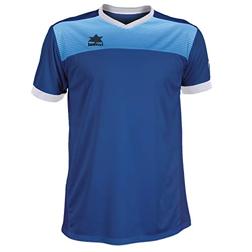 Luanvi Bolton Camiseta Manga Corta de Tenis, Hombre, Azul, M