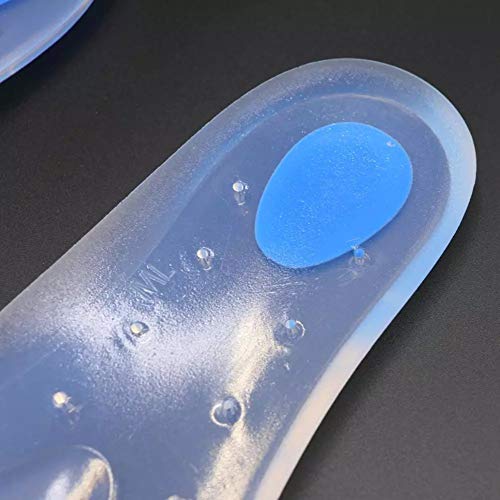 Lucarres - Plantillas de Silicona para Fascitis Plantar, para Masaje de pies, Soporte de Arco de Gel Suave, Plantillas ortopédicas metatarsianas, Silicone, 8-8.5UK(42-43)