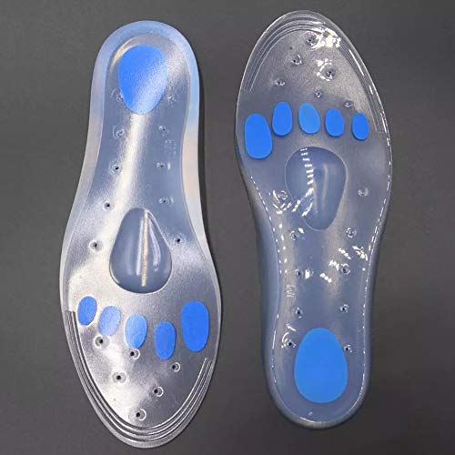 Lucarres - Plantillas de Silicona para Fascitis Plantar, para Masaje de pies, Soporte de Arco de Gel Suave, Plantillas ortopédicas metatarsianas, Silicone, 8-8.5UK(42-43)