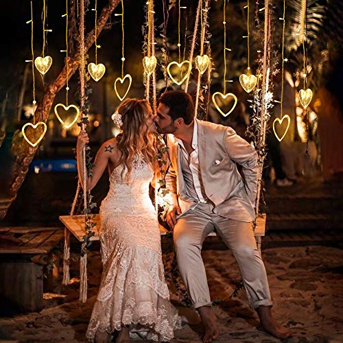 Luces de Cadena de Cortina, 2.5m*1m Cable de Cobre Cortina de Luz LED Impermeables para Ambientes de Bodas al Aire Libre, Fiesta, Navidad, Decoración de Dormitorio
