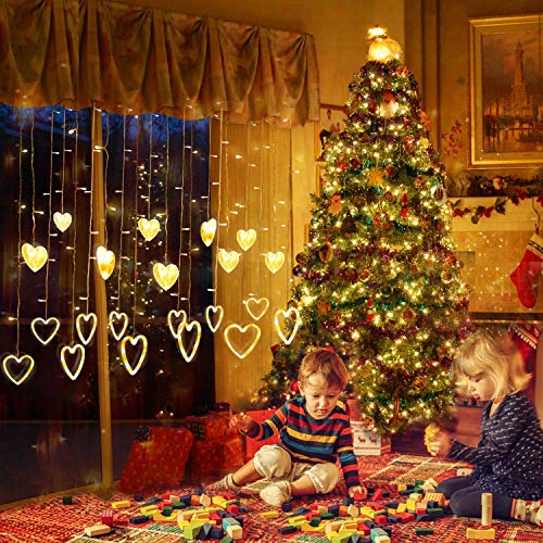 Luces de Cadena de Cortina, 2.5m*1m Cable de Cobre Cortina de Luz LED Impermeables para Ambientes de Bodas al Aire Libre, Fiesta, Navidad, Decoración de Dormitorio