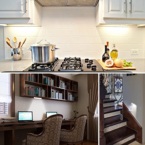 Luces de Noche LED,GPISEN Pack de 2 Luces con Sensor de Movimiento,Lámpara Nocturna USB Recargable,Luz inalambrica cálida para Escaleras, Guardarropa, Porche, Armario, Cocina, Dormitorio