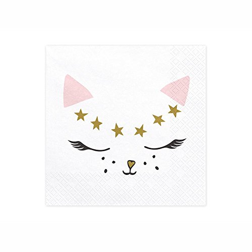 Luck and Luck Servilletas de papel para fiesta, diseño de gato de la suerte y la suerte, 33 x 33 x 20 cm