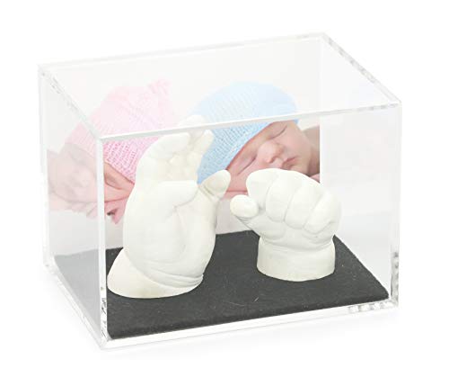 Lucky Hands® Vitrinas de Cristal acrílico sin inscripción (13 cm x 13 cm x 18 cm, Negro)
