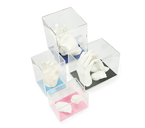 Lucky Hands® Vitrinas de Cristal acrílico sin inscripción (13 cm x 13 cm x 18 cm, Negro)
