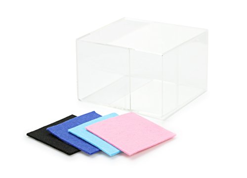 Lucky Hands® Vitrinas de Cristal acrílico sin inscripción (13 cm x 13 cm x 18 cm, Negro)
