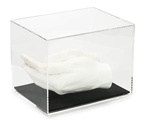Lucky Hands® Vitrinas de Cristal acrílico sin inscripción (13 cm x 13 cm x 18 cm, Negro)