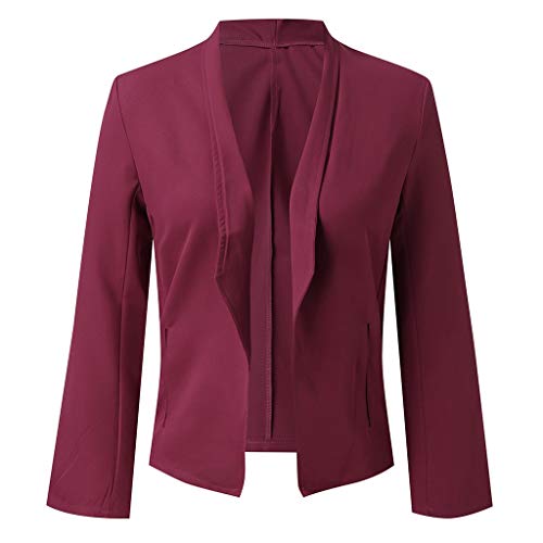 Luckycat Blazer Mujer Talla Grande Elegante OL Trajes Chaqueta Mujer Blazer Mangas Largas Primavera Invierno Abrigo Slim Fit Oficina Negocios Abrigo Cardigan de Oficina