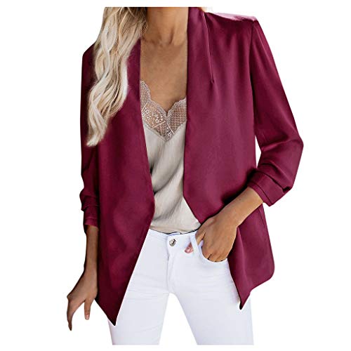 Luckycat Blazer Mujer Talla Grande Elegante OL Trajes Chaqueta Mujer Blazer Mangas Largas Primavera Invierno Abrigo Slim Fit Oficina Negocios Abrigo Cardigan de Oficina