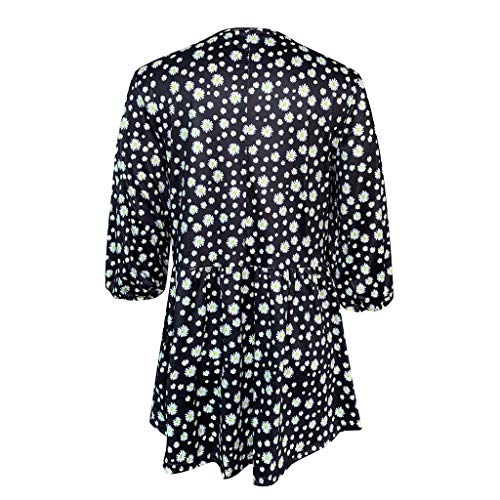 Luckycat Bohemia Blusa de Mujer Camiseta Mujer Manga Larga Talla Grande Verano Otoño Casual con Flecos Borlas Algodón T Shirt Top Cuello en V Low Cut Sexy Camisetas y Tops Pullover