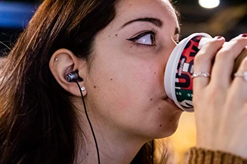 LUDOS Clamor Auriculares con Micrófono y Cable, Cascos Espuma de Memoria, Cable Reforzado, Graves y Control de Volumen Earphones para Mi, Xiaomi, iPhone, Samsung, Huawei, Ordenador, Portátil, PC