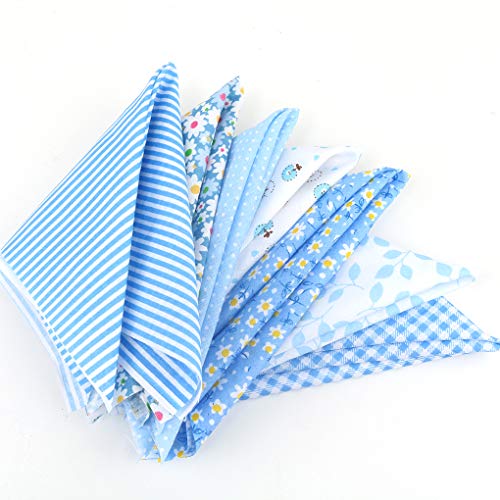 LUFA 7pcs Serie Azul de algodón de Tela de Flores patrón Floral de Costura de Material Textil para Cama de Remiendo de Bricolaje