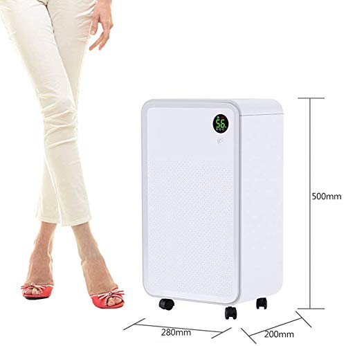 LUKO 12L Deshumidificador Silencioso Compactos Portátil 1 Botón 3 Modo Fácil de Controlar Parada Automática Deshumidificador Habitacion con Desague Bajo Consumo Deshumificadores de Humedad180W/0,95A