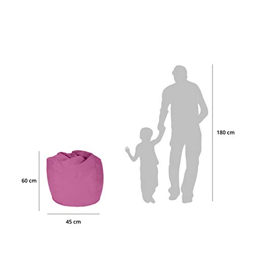 Lumaland Beanbag PUF otomano Puff XL Comfortline 120 lt sillón con Relleno Innovador y Costuras reforzadas Pink