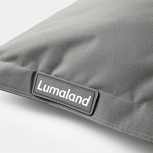 Lumaland PUF otomano Puff XXL 140 x 180 cm 380l con Relleno Innovador Maxi Puff Interior Exterior Gris