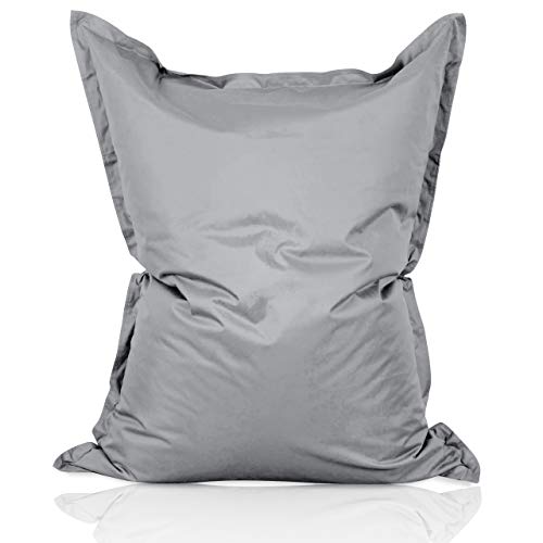 Lumaland PUF otomano Puff XXL 140 x 180 cm 380l con Relleno Innovador Maxi Puff Interior Exterior Gris