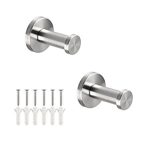 LumenTY - Gancho para albornoz de acero inoxidable cepillado 304 para baño, armario de baño, bata de baño, abrigo, toalla, albornoz, 5 cm