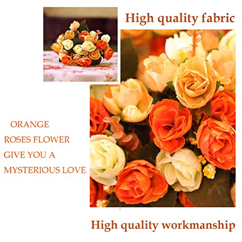 LumenTY Ramo de rosas artificiales de seda cada pack tiene 7 ramas con 21 flores falsa ideal para bodas /fiestas/cocinas y decoración del hogar