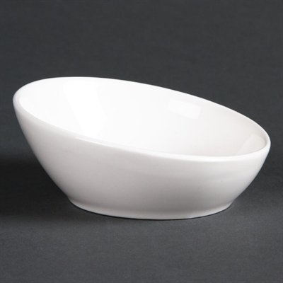 Lumina Fine China miniatura dp973 inclinados cuenco, blanco (Pack de 6)