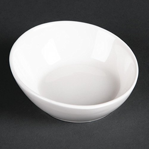 Lumina Fine China miniatura dp973 inclinados cuenco, blanco (Pack de 6)