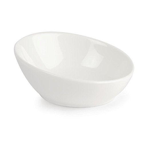 Lumina Fine China miniatura dp973 inclinados cuenco, blanco (Pack de 6)