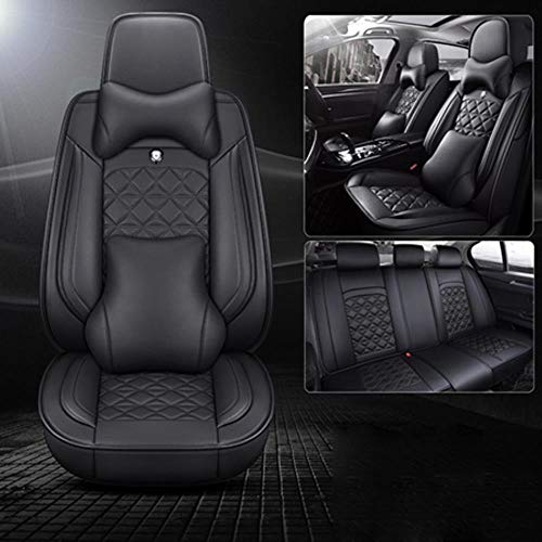 LUOLONG Cubierta de Asiento de Coche, (Frontal + Posterior) de jardín Especial de Coche Fundas de Cuero para Suzuki Swift Carro Grand Vitara Jimny Liana 2 Sedan Accesorio Vitara SX4 Auto, Negro