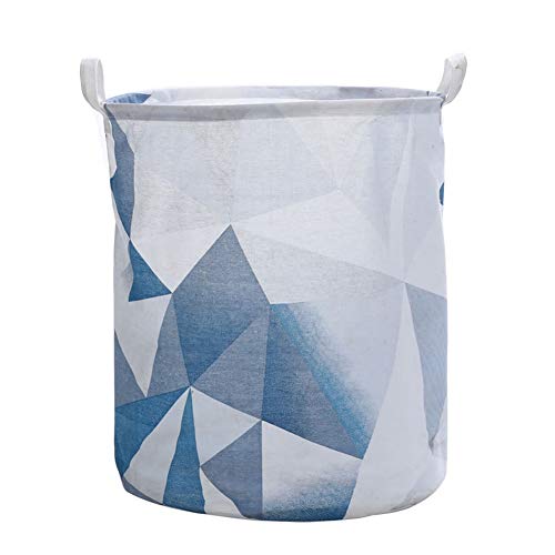 LUONE Cesto de lavandería, patrón de imitación de la Tela de algodón de Lino Cesta de lavadero Impermeable Ropa Sucia Bolsa Juguetes para el hogar Artículos para la Cesta del almacenaje,Azul
