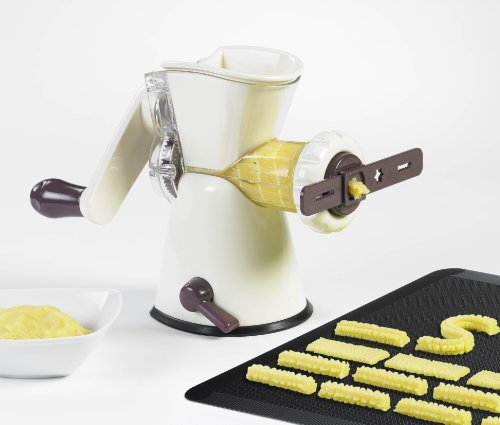 Lurch 10250 - Picadora con Accesorio para moldear repostería, Color Berenjena y Crema