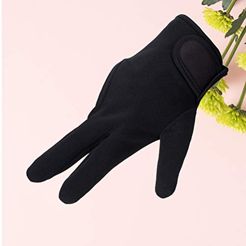 Lurrose Guante de dedo resistente al calor Guantes de estilo térmico Salon Aislamiento 3 Dedos Guante (Negro)