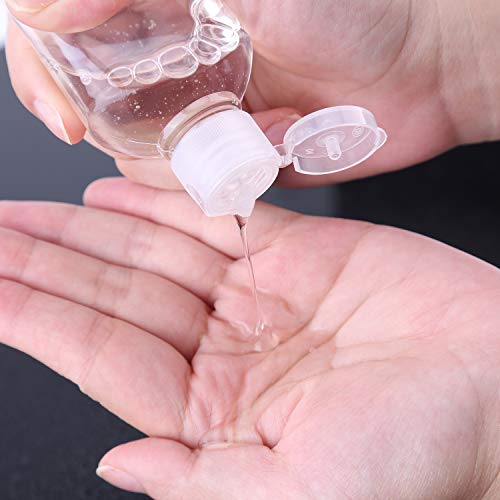 LUTER 6 Piezas 60ML Botellas de Plástico Transparente de Viaje de con Clips de Mosquetón - 3 Botellas Exprimibles, 3 Botellas de Aerosol, Envases de Líquido Vacíos Rellenables