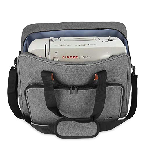 Luxja Bolsa para Máquina de Coser, Funda Maquina de Coser, Maleta Maquina Coser Organizador de Accesorios de Tejer (No Incluido Accesorios), Gris